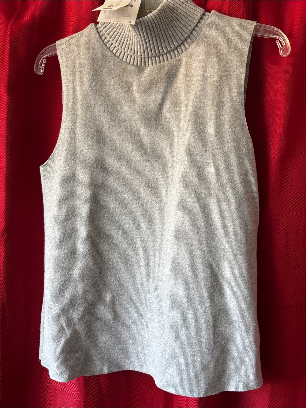 Zara Light Gray Sleeveless Turtleneck Sweater